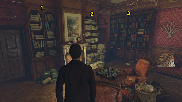 Switch (1 click) to the right short cylinder (1B) - Inspect Kew Gardens staff buildings and gather information on Montague Dunne - The Kew Gardens Drama - Sherlock Holmes: Crimes and Punishments - Game Guide and Walkthrough
