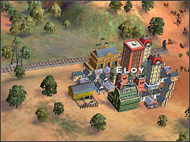 The small city of Eloy seems like the best place to start the game - Scenario 1 - Southwest U.S. - Game scenarios - Sid Meiers Railroads! - Game Guide and Walkthrough