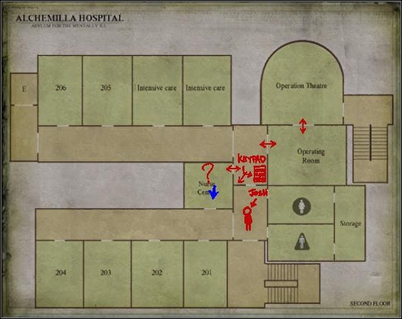 Operating Theatre - Alchemilla Hospital - 2nd floor - Alchemilla Hospital - Silent Hill: Homecoming - Game Guide and Walkthrough
