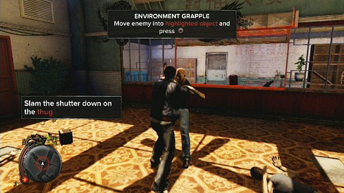 This last type use on the thugs leader, aiming at the highlighted object - Follow Naz - Walkthrough - Sleeping Dogs - Game Guide and Walkthrough