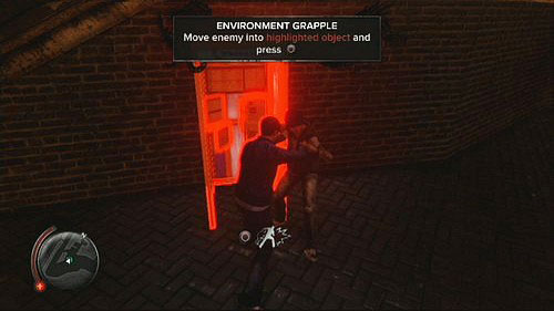 In case of the second trader, youll have to hold his bodyguard (circle) and throw him at the telephone box - Vendor Extortion - Walkthrough - Sleeping Dogs - Game Guide and Walkthrough
