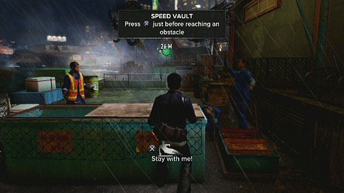 This same button is used to jump over various obstacles and holes - Follow Naz - Walkthrough - Sleeping Dogs - Game Guide and Walkthrough