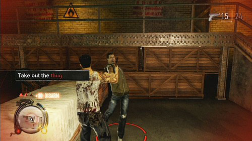After eliminating few groups of them, you run into the guy with pistol - Payback - Walkthrough - Sleeping Dogs - Game Guide and Walkthrough