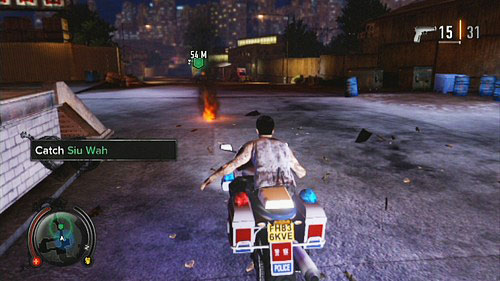 When you get outside, the building will explode and Wei pick up a police motorcycle - Payback - Walkthrough - Sleeping Dogs - Game Guide and Walkthrough