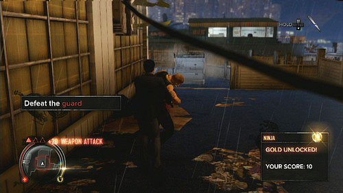 On the top you can stun a guard and take his weapon - Big Smile Lee - Walkthrough - Sleeping Dogs - Game Guide and Walkthrough