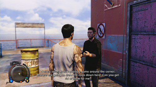 One of the merchant from the marketplace will ask you to drown her car in the sea - North Point - Secondary Missions - Sleeping Dogs - Game Guide and Walkthrough