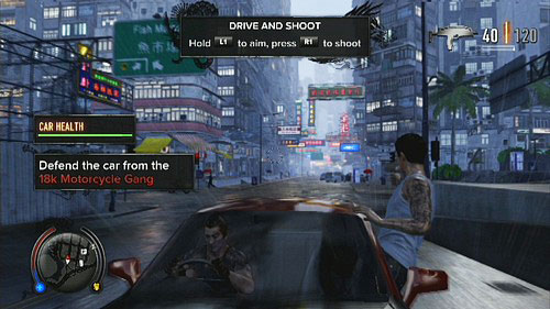 You have to jump on it (X) and then take it to the garage - Aberdeen - Secondary Missions - Sleeping Dogs - Game Guide and Walkthrough
