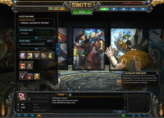 The main screen - The description of the game clients functions - How to start? - Smite - Game Guide and Walkthrough