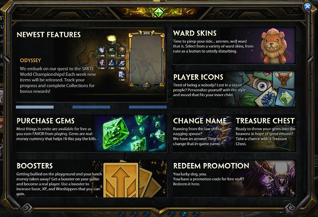 Shop available from the main screen - The players top panel - How to start? - Smite - Game Guide and Walkthrough
