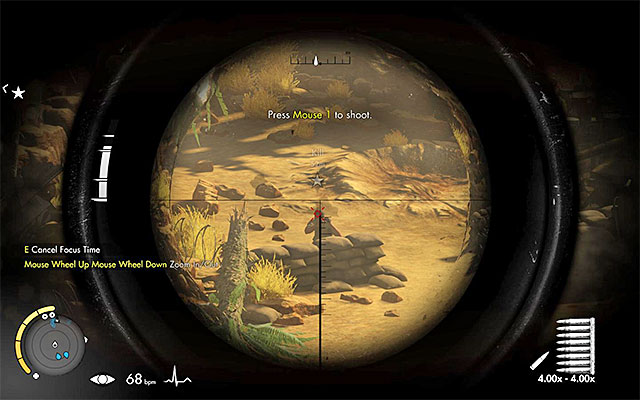 The red diamond informs you of the place your bullet will hit. - Using your sniper rifle - Hints - Sniper Elite III: Afrika - Game Guide and Walkthrough