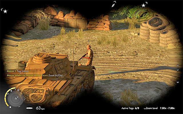 The binoculars are useful in finding and marking the enemies. - Using your sniper rifle - Hints - Sniper Elite III: Afrika - Game Guide and Walkthrough