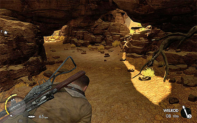The tunnel leading to the last launcher. - Neutralizing the four Nebelwerfers - Mission 1 - Siege of Tobruk - Sniper Elite III: Afrika - Game Guide and Walkthrough