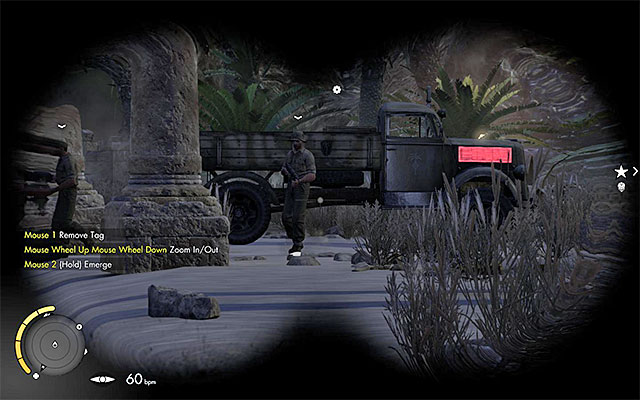 A truck holding enemy reinforcements. - Eliminating the third enemy officer - Mission 2 - Gaberoun - Sniper Elite III: Afrika - Game Guide and Walkthrough