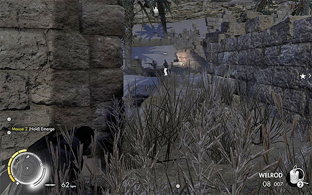 You can bypass the enemy machinegun emplacements. - Eliminating the fourth enemy officer - Mission 2 - Gaberoun - Sniper Elite III: Afrika - Game Guide and Walkthrough