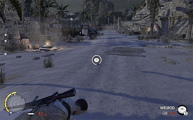 An example place for a mine placement. - Arranging the ambush for the general - Mission 2 - Gaberoun - Sniper Elite III: Afrika - Game Guide and Walkthrough