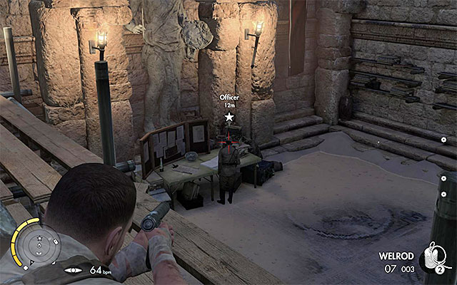 The fourth and the last officer. - Eliminating the fourth enemy officer - Mission 2 - Gaberoun - Sniper Elite III: Afrika - Game Guide and Walkthrough