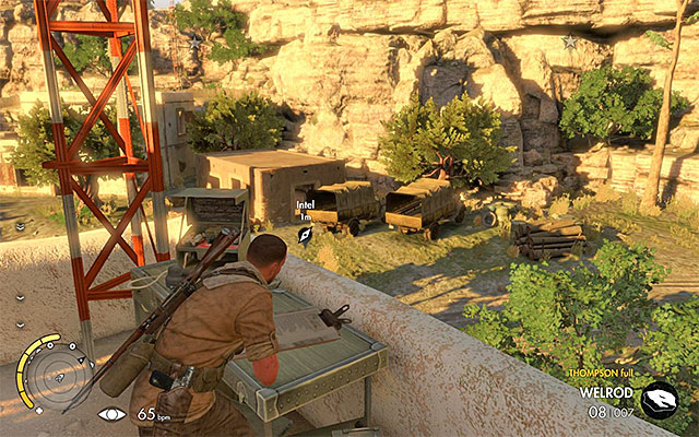 Watch out for enemies on the roofs - Reaching the central part of the map - Mission 3 - Halfaya Pass - Sniper Elite III: Afrika - Game Guide and Walkthrough