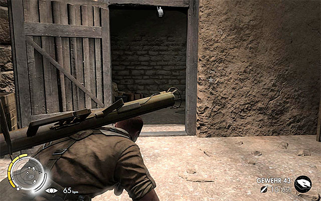 The passage leading to the ladder - Reaching the southern defensive wall - Mission 4 - Fort Rifugio - Sniper Elite III: Afrika - Game Guide and Walkthrough