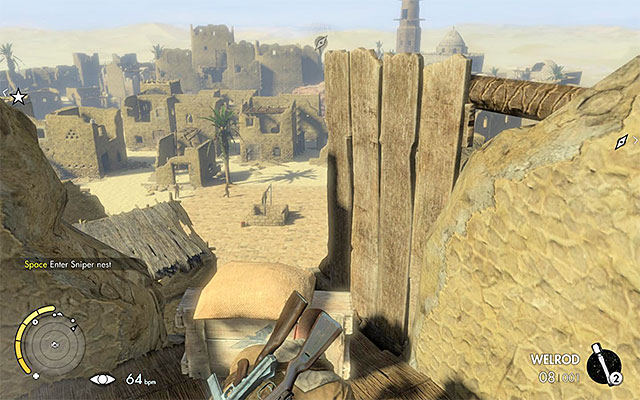 The first sniper nest - Getting to the old city - Mission 5 - Siwa Oasis - Sniper Elite III: Afrika - Game Guide and Walkthrough
