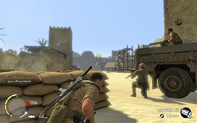 It is necessary that you use covers - Eliminating the snipers - Mission 5 - Siwa Oasis - Sniper Elite III: Afrika - Game Guide and Walkthrough