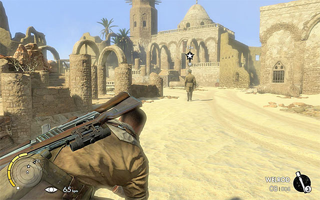 Do not kill the officer and keep following him instead - Identifying and tracking the enemy officer - Mission 5 - Siwa Oasis - Sniper Elite III: Afrika - Game Guide and Walkthrough