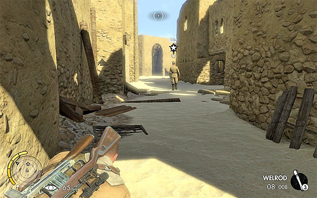 Keep within safe distance and avoid making noise - Identifying and tracking the enemy officer - Mission 5 - Siwa Oasis - Sniper Elite III: Afrika - Game Guide and Walkthrough