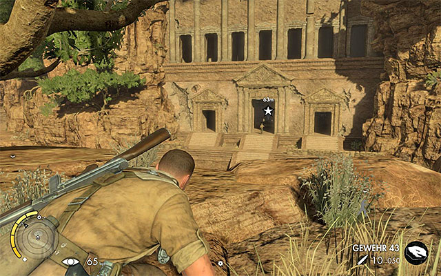 The Southern hill is a perfect spot to attack the enemies that guard the command center - Getting to Vahlens command center - Mission 6 - Kasserine Pass - Sniper Elite III: Afrika - Game Guide and Walkthrough