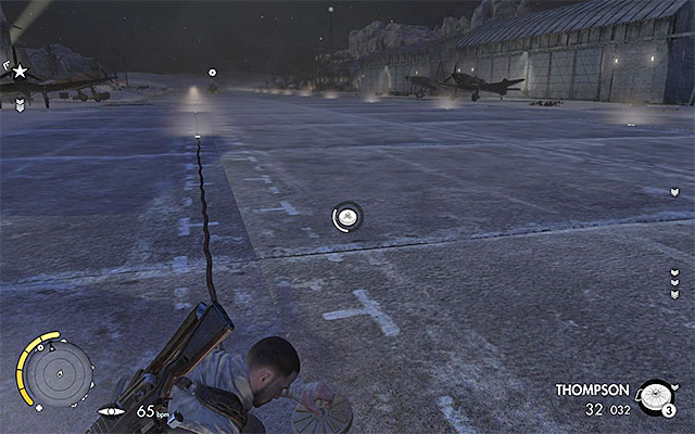 The best way to disable the enemy vehicle is to use a landmine - Exploration of the eastern part of the airfield - Mission 7 - Pont Du Fahs Airfield - Sniper Elite III: Afrika - Game Guide and Walkthrough