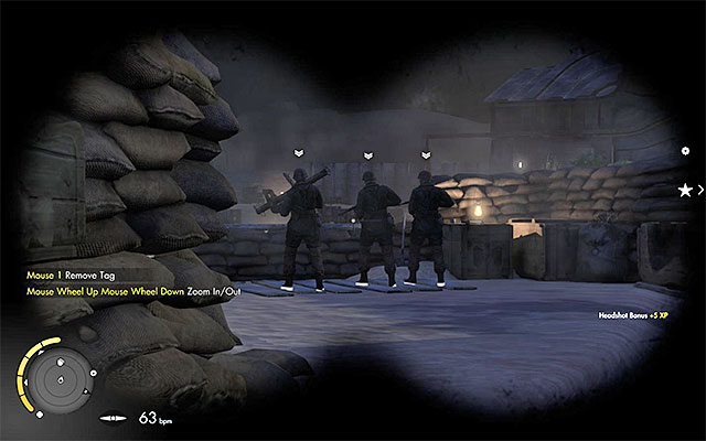 The enemies observing the airstrip - Exploration of the western part of the airfield - Mission 7 - Pont Du Fahs Airfield - Sniper Elite III: Afrika - Game Guide and Walkthrough