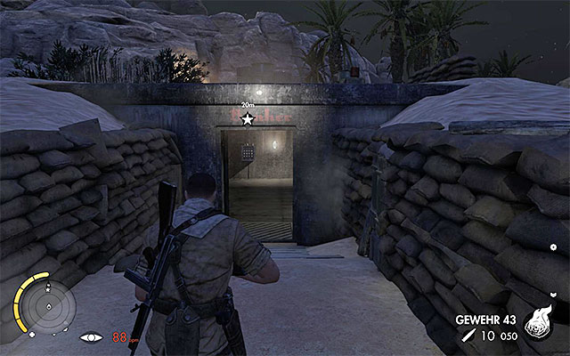 The bunker entrance - Accessing the bunker complex - Mission 7 - Pont Du Fahs Airfield - Sniper Elite III: Afrika - Game Guide and Walkthrough