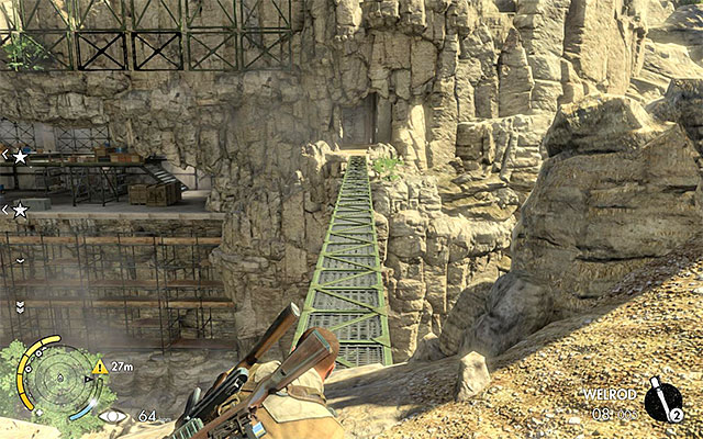 You can either shoot or walk around the enemies at the table - Reaching the factory - Mission 8 - Ratte Factory - Sniper Elite III: Afrika - Game Guide and Walkthrough