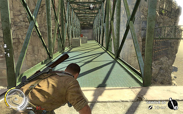 Cross one of the bridges - Destroying the second transformer - Mission 8 - Ratte Factory - Sniper Elite III: Afrika - Game Guide and Walkthrough