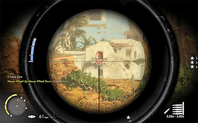 After you take your position in the nest, lay down and aim the sniper rifle at the enemy several hundred meters away - Long Shots - Collectibles - Mission 1 - Sniper Elite III: Afrika - Game Guide and Walkthrough