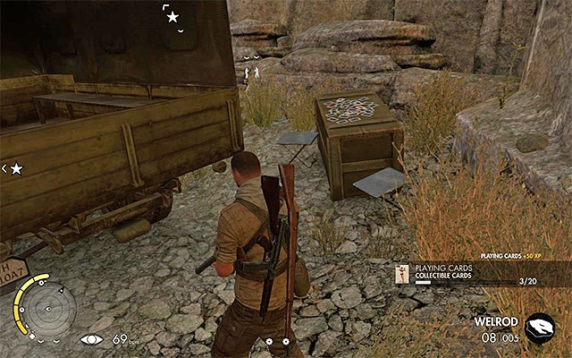 Search near the parked vehicles - Collectible Cards - Collectibles - Mission 3 - Sniper Elite III: Afrika - Game Guide and Walkthrough