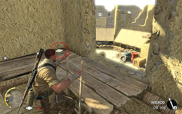 Climb the ladder to the upper floor of the building - War Diaries - Collectibles - Mission 5 - Sniper Elite III: Afrika - Game Guide and Walkthrough
