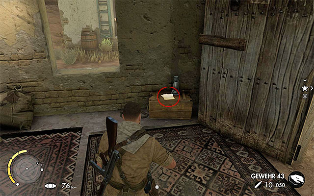 The collectible is inside one of the buildings - War Diaries - Collectibles - Mission 6 - Sniper Elite III: Afrika - Game Guide and Walkthrough