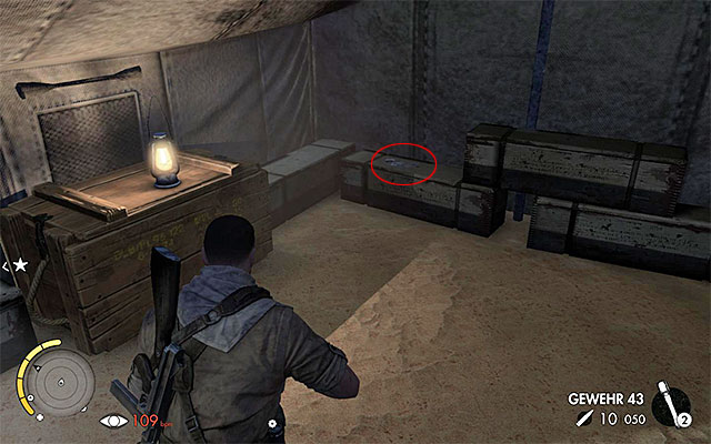 Take a look into the tent next to the bomb depot - Collectible Cards - Collectibles - Mission 7 - Sniper Elite III: Afrika - Game Guide and Walkthrough