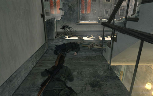 If you decided to kill everyone, there are a few soldiers lurking in the windows of the opposite building - Prologue - Walkthrough - Sniper Elite V2 - Game Guide and Walkthrough