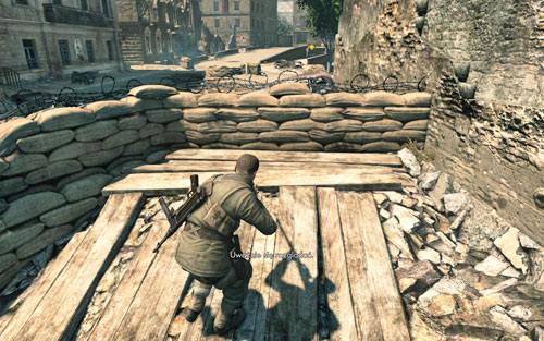 After getting rid of the first wave, go down onto the street - Mission 3 - Kaiser-Friedrich Museum - p. 3 - Walkthrough - Sniper Elite V2 - Game Guide and Walkthrough