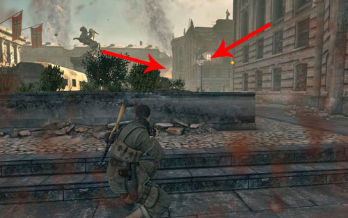 Before heading to the vantage point, you will come across two more snipers marked on the above screen - Mission 4 - Opernplatz - p. 2 - Walkthrough - Sniper Elite V2 - Game Guide and Walkthrough