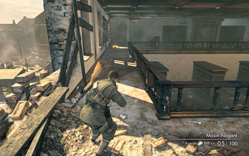 Go up the stairs and head left - Mission 4 - Opernplatz - p. 2 - Walkthrough - Sniper Elite V2 - Game Guide and Walkthrough