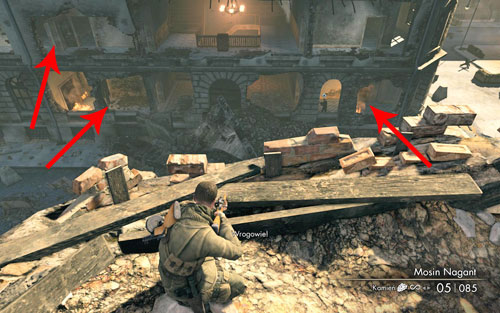 Afterwards Schwaiger will run inside the building - you should move to the next vantage point [#6] - Mission 4 - Opernplatz - p. 2 - Walkthrough - Sniper Elite V2 - Game Guide and Walkthrough