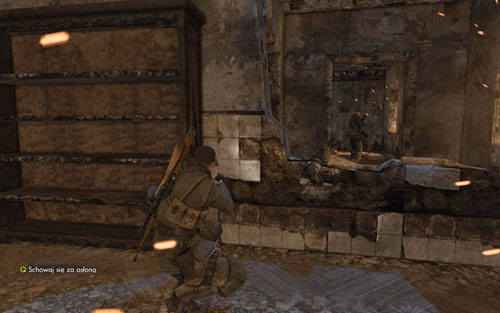 Head onto the neighbouring building - inside you should find three Germans patrolling the rooms - Mission 5 - St. Olibartus Church - p. 1 - Walkthrough - Sniper Elite V2 - Game Guide and Walkthrough