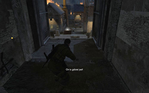 The last obstacle you must face is the main entrance to the flak tower, which will be crowded with German soldiers - Mission 6 - Tiergarten Flak Tower - p. 2 - Walkthrough - Sniper Elite V2 - Game Guide and Walkthrough