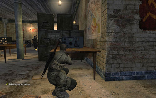 After killing al of them, you will still have to deal with the officer [#4] - look out, as hes no joke and doesnt limit himself to using a pistol - Mission 7 - Karlshorst Command Post - p. 2 - Walkthrough - Sniper Elite V2 - Game Guide and Walkthrough