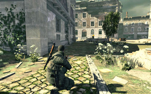 Now you have a couple options of eliminating the further enemies - Mission 8 - Kreuzberg Headquarters - p. 1 - Walkthrough - Sniper Elite V2 - Game Guide and Walkthrough