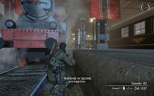 Jump down from the platform onto the rails when the sound begins - DLC - Assassinate the Fuhrer - Walkthrough - Sniper Elite V2 - Game Guide and Walkthrough