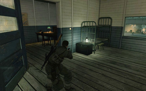 On a desk inside the first building [#2] - to the right of the main entrance (opposite if you head inside form the back) - Mission 2 - Wine Bottles and Gold Bars - Sniper Elite V2 - Game Guide and Walkthrough