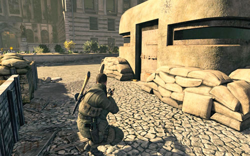The gold can be found right before the entrance to the first bunker [#4] - Mission 4 - Wine Bottles and Gold Bars - Sniper Elite V2 - Game Guide and Walkthrough