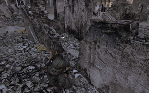 Behind the ruins in the middle of the smaller square which you go through by choosing the stealth option [#5] - Mission 5 - Wine Bottles and Gold Bars - Sniper Elite V2 - Game Guide and Walkthrough